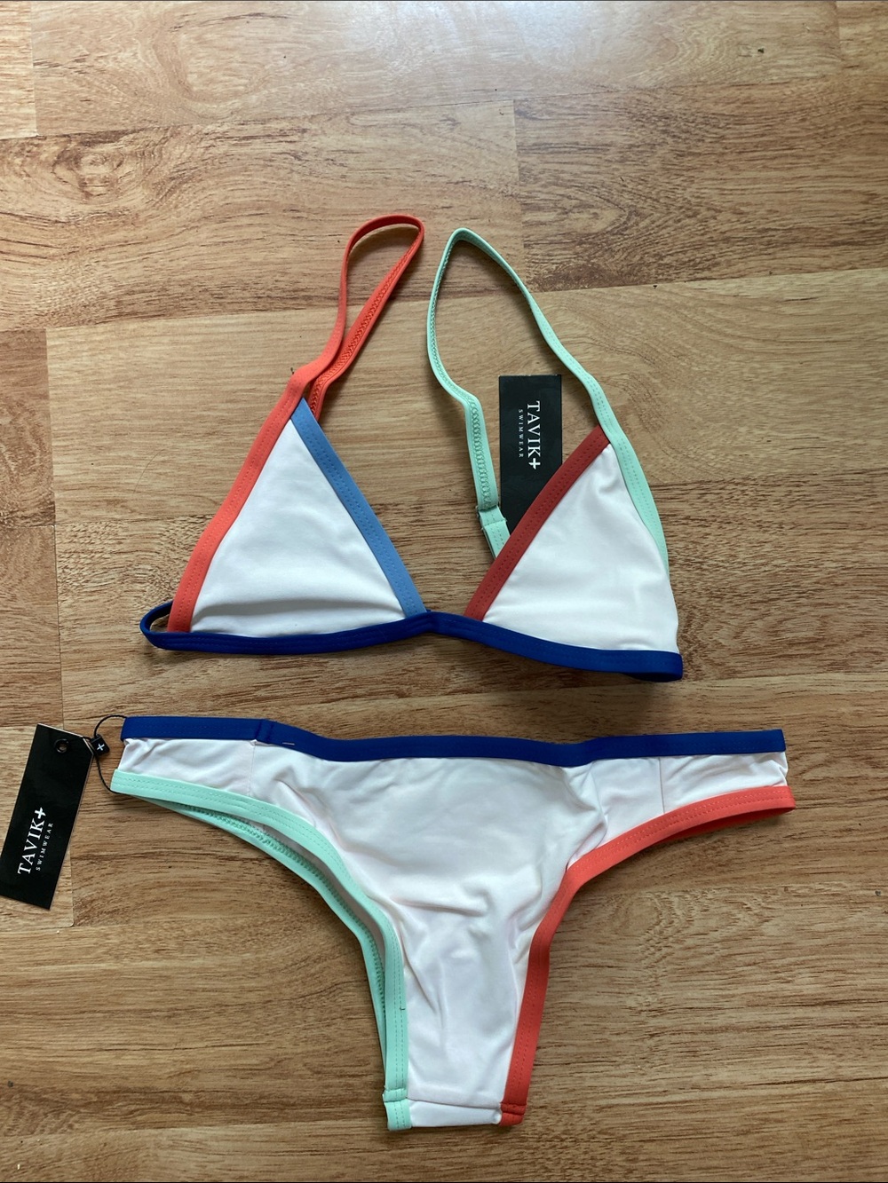 Tavik Color Blocked  Triangle Bikini  NWT